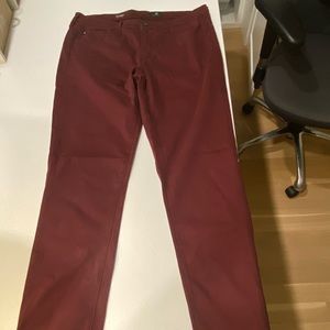 burgundy cigarette leg jeans from AG